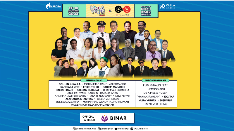 Meretas Batas Jadi Talenta Digital, BINAR Dukung Kalla Youth Fest 2022