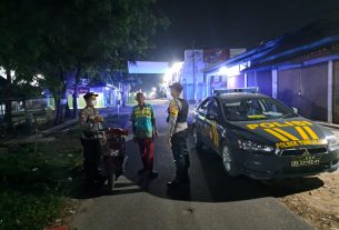 Polsek Tumijajar Laksanakan Patroli Malam Antisipasi Gangguan Kamtibmas.