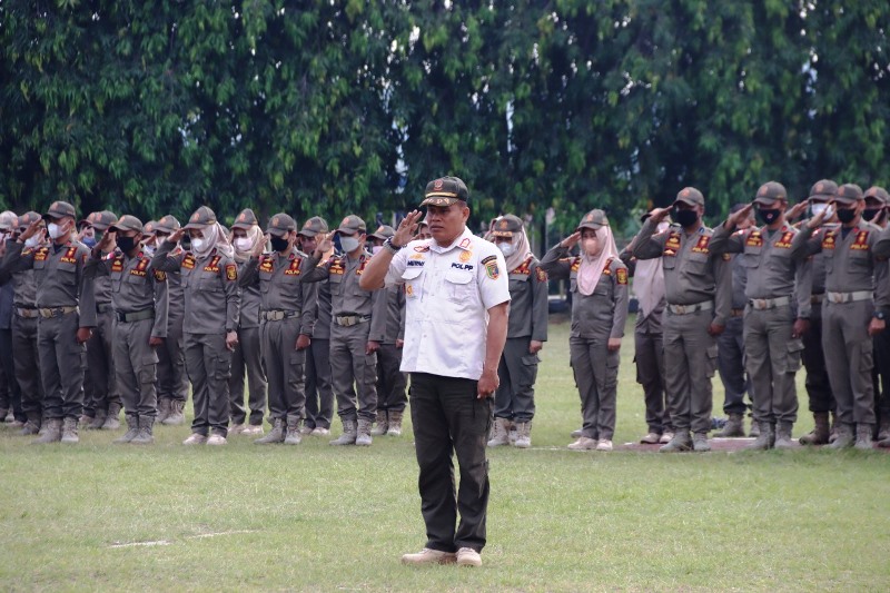 Satuan Polisi Pamong Praja Provinsi Lampung Gelar Latihan Bersama Penanganan Unjuk Rasa