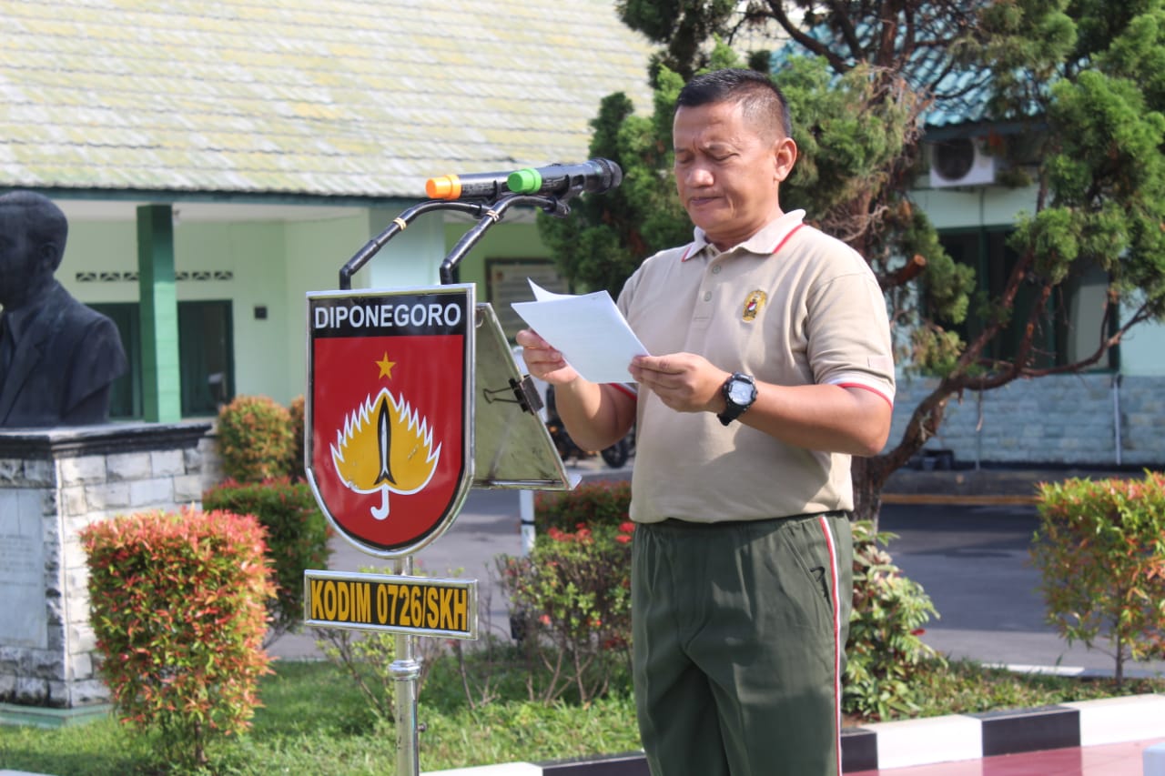 Kodim 0726/Sukoharjo Gelar Upacara Peringatan Haornas ke - 39 Tahun 2022.