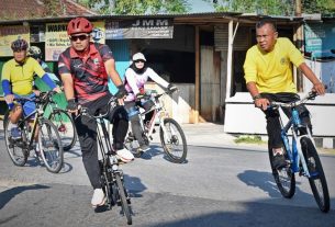 Tempuh jarak 19 KM Dandim dan anggota Kodim 0726/Sukoharjo Gowes Bersama