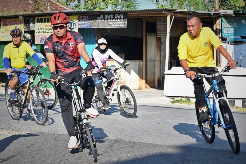 Tempuh jarak 19 KM Dandim dan anggota Kodim 0726/Sukoharjo Gowes Bersama