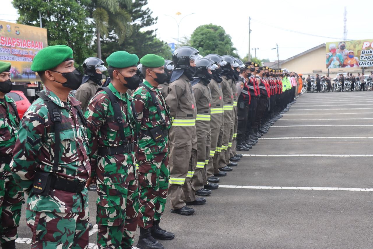 Antisipasi Terjadinya Bencana Alam, Polresta Bandar Lampung Gelar Apel Siaga Bencana