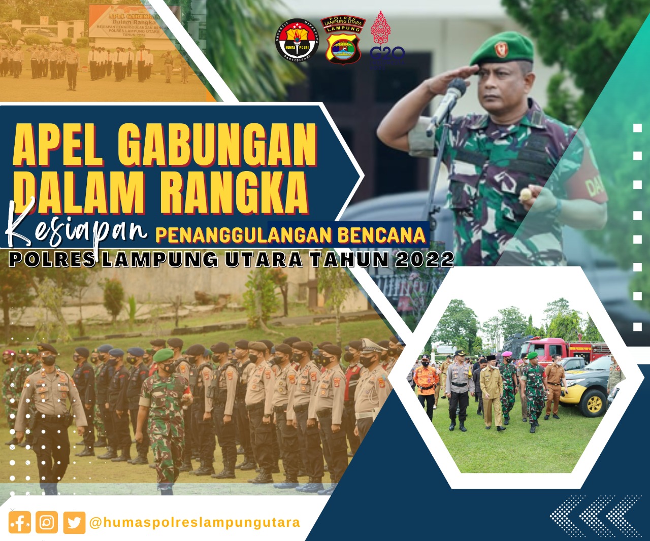 Apel gabungan TNI / POLRI/ PEMDA KAB.LU dalam rangka kesiapan penanggulangan bencana