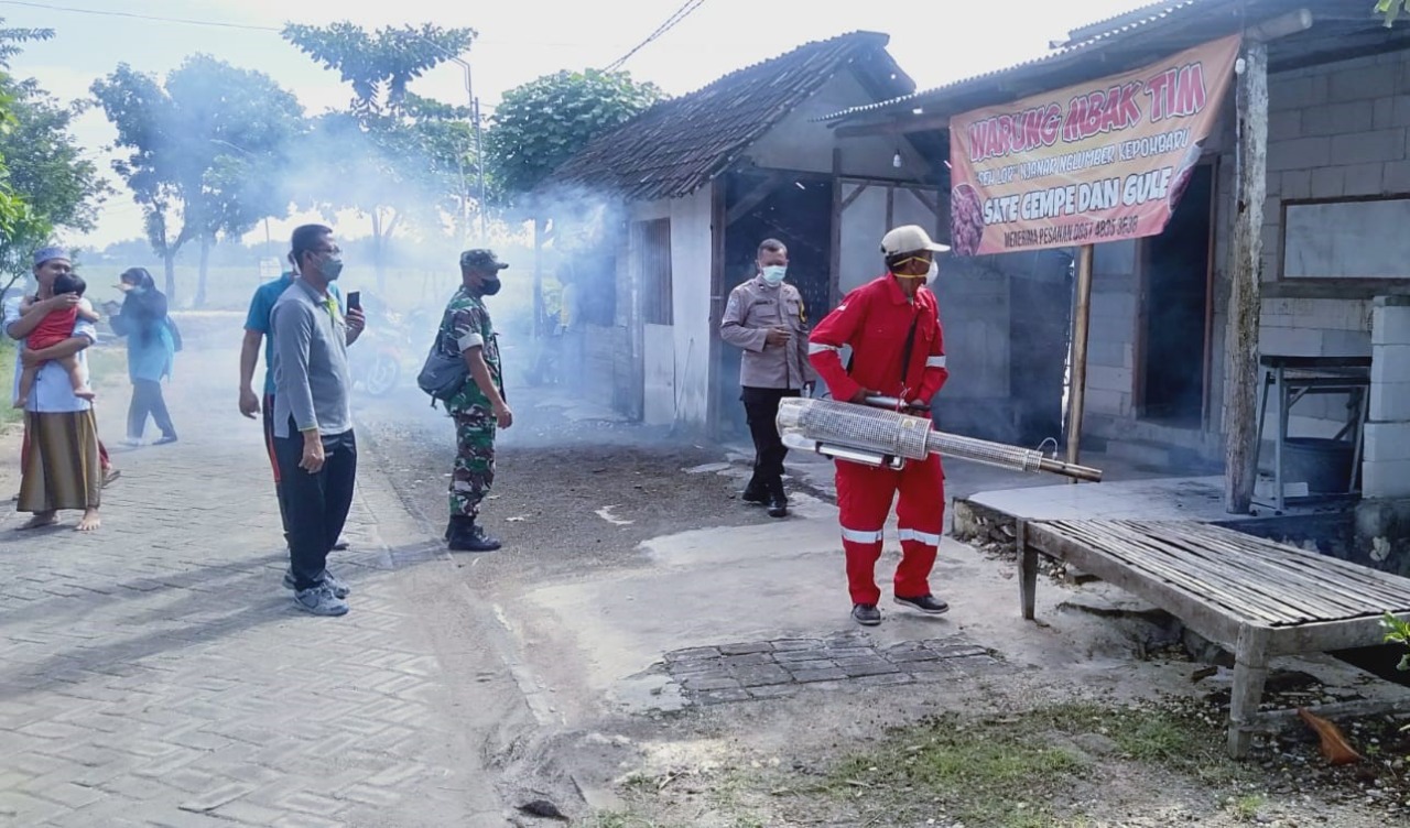 Cegah Penularan Penyakit DBD, Tiga Pilar di Bojonegoro Serentak Lakukan Fogging