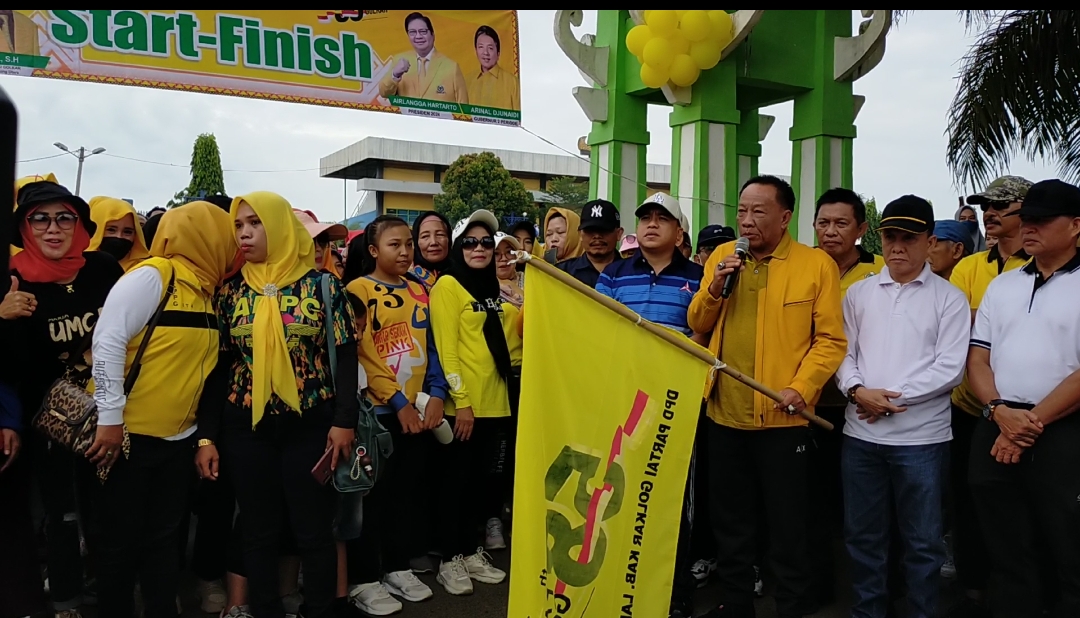 HUT ke 58 tahun, Golkar Lampura meriahkan dengan jalan sehat