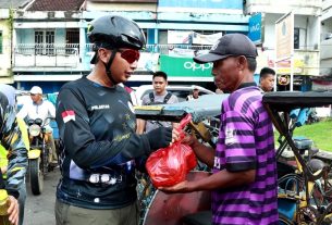 Kapolres Lampung Utara Gelar Kegiatan Bersepeda Sehat dan Bansos