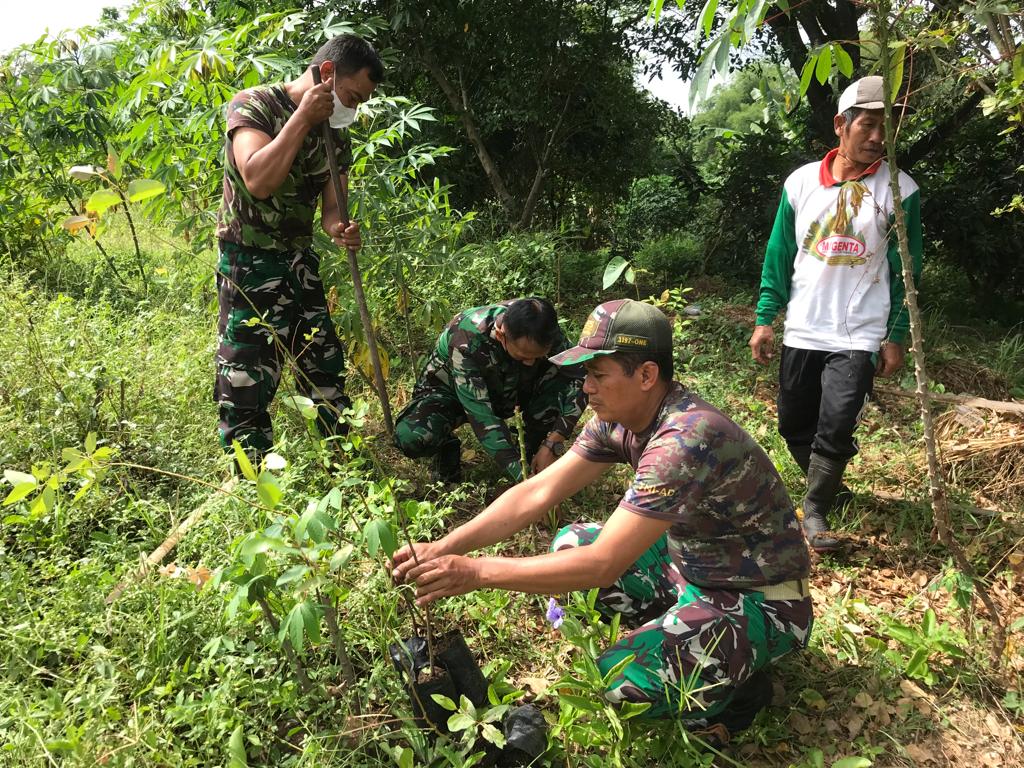 Karya Bakti Dalam Rangka Peringati HUT TNI ke-77 Dan HUT Kodam IV/Diponegoro ke-72, Koramil 04/Jebres Laksanakan Penanaman Pohon