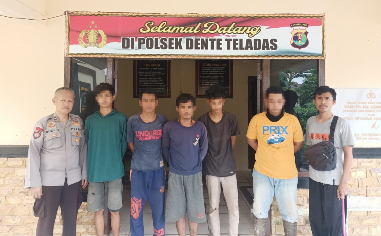 Lima Pelaku Curat Ditangkap Polsek Dente Teladas Saat Sedang Beraksi di PT CPB