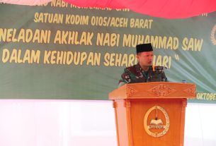 Momen Peringati Maulid Nabi 1444 Hijriah, Dandim 0105/Abar Ajak Untuk Meneladani Akhlak Dan Ajaran Kanjeng Nabi Muhammad SAW