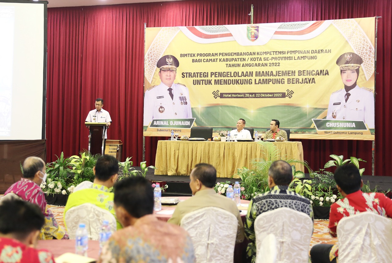 Pemprov Lampung Gelar Bimtek Pengembangan Kompetensi Pimpinan Daerah yang diikuti 60 Camat se-Provinsi Lampung