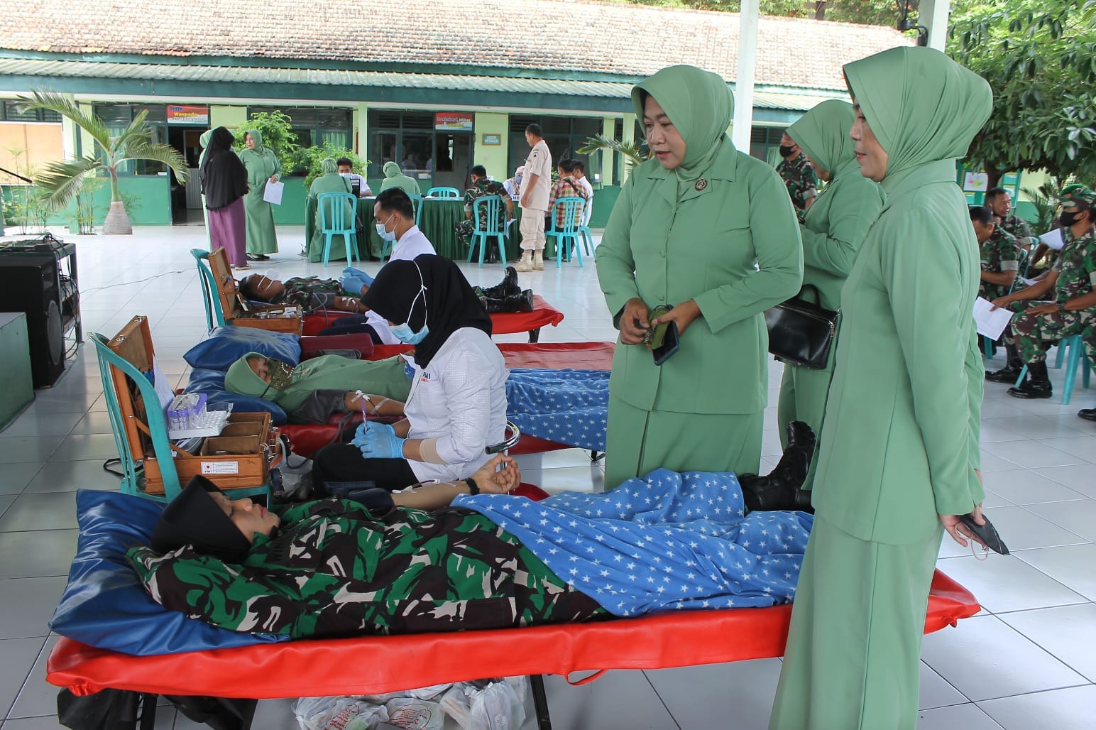 Peringati HUT TNI, Kodim Sragen Gelar Baksos donor darah