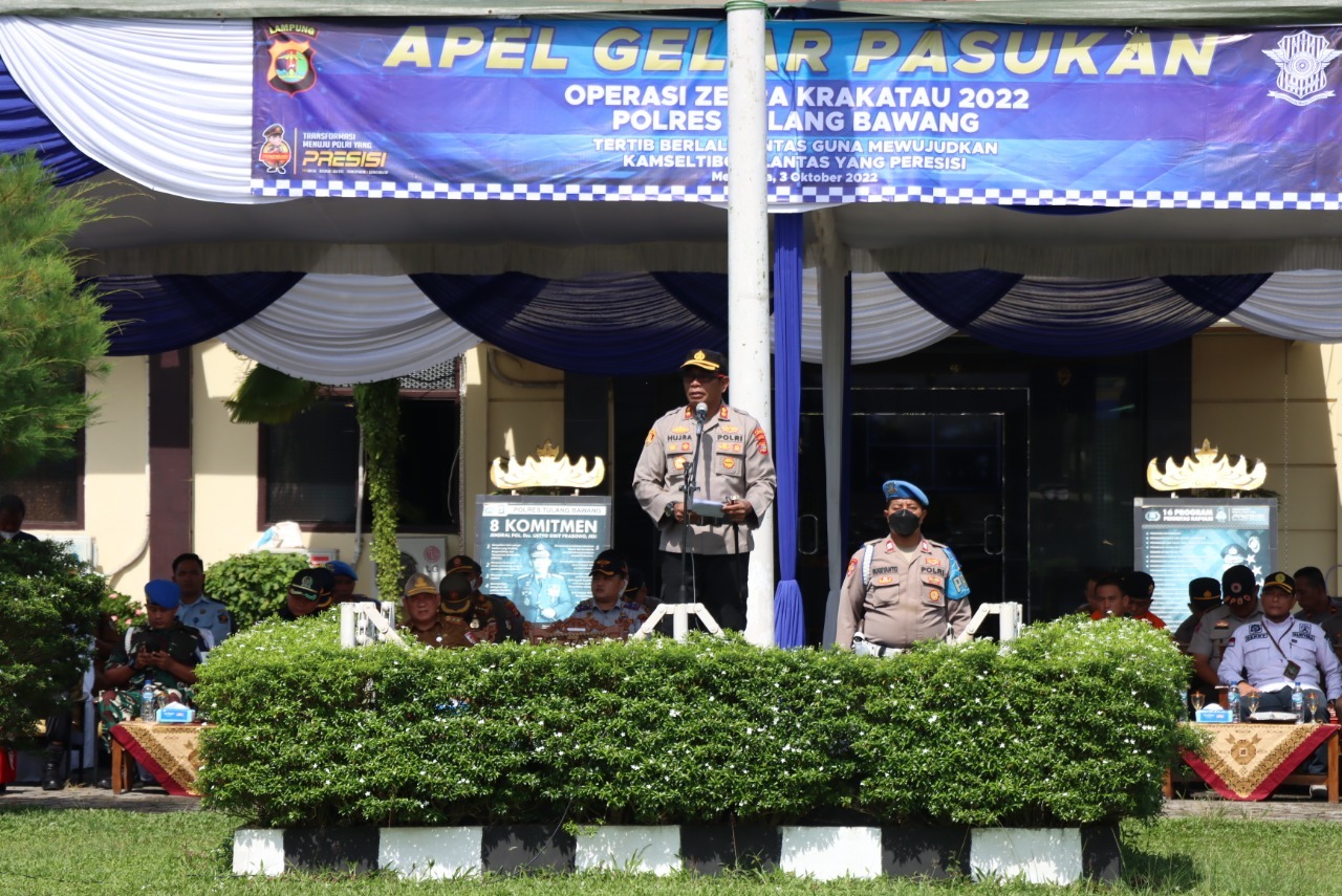 Polres Tulang Bawang Gelar Operasi Zebra Krakatau 2022, Catat Tanggal dan Tujuannya