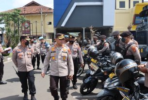 Polresta Bandar Lampung Cek Kendaraan Dinas dan kelengkapan personil
