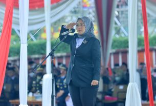 Wakil Gubernur Lampung, Chusnunia, menjadi Inspektur Upacara Peringatan Hari Kesaktian Pancasila Tahun 2022