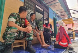Babinsa Tipes Dampingi PMI dan Sibat Susur Warga