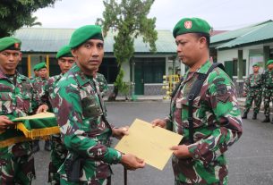 Dandim 0105/Abar Pimpin Upacara Tradisi Korp Raport Pindah Satuan Ke Luar Aceh (Kotama)