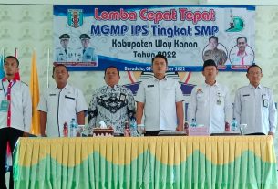 Kadisdikbud Machiavelli HT Buka Final Lomba Cepat Tepat MGMP IPS Kabupaten Way Kanan