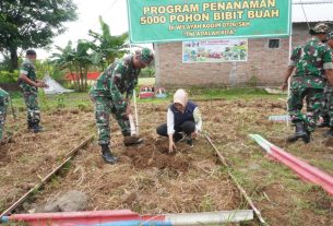 Kodim 0726/Sukoharjo Gelar Program Penanaman 5000 pohon Bibit Buah