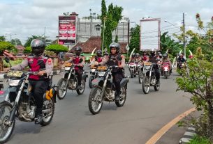 Polres Lampung Utara bersama TNI, Satpol PP dan Dishub gelar patroli bersama