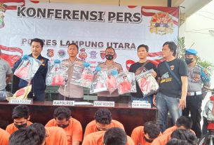 Polres Lampura ungkap 13 kasus dengan mengamankan 22 Pelaku