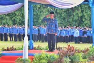 Sekdaprov Menjadi Inspekrur Upacara HUT Korpri ke-51, Sampaikan Pesan Ketua Dewan Pengurus Korpri Nasional