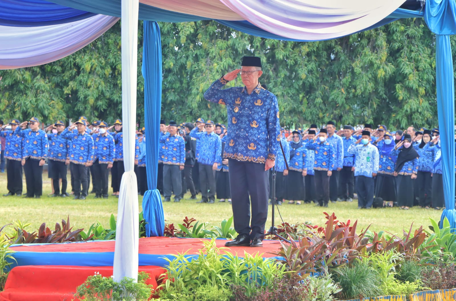 Sekdaprov Menjadi Inspekrur Upacara HUT Korpri ke-51, Sampaikan Pesan Ketua Dewan Pengurus Korpri Nasional