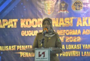 Wagub Chusnunia Buka Rakor Akhir Gugus Tugas Reforma Agraria Provinsi Lampung
