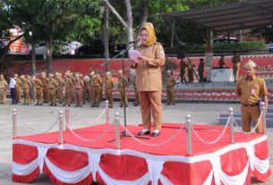 Asisten Bidang Kesra Lampung Selatan Pimpin Apel Mingguan