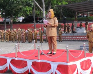 Asisten Bidang Kesra Lampung Selatan Pimpin Apel Mingguan