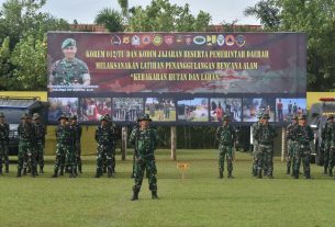 Danrem 012/TU Buka Latihan Penanggulangan Bencana Alam Yang Digelar Di Wilayah Kodim 0105/Abar