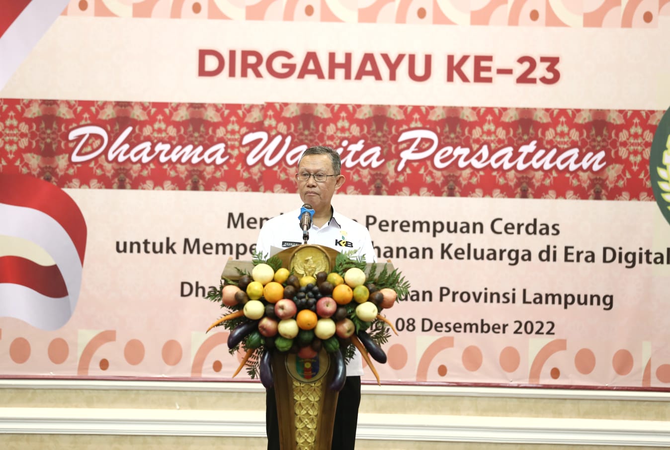 Mewakili Gubernur, Sekdaprov Lampung Menghadiri Peringatan HUT ke -23 Dharma Wanita Persatuan