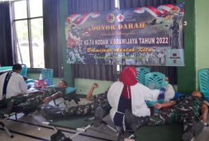 Peringati HJT dan HUT Kodam V Brawijaya Tahun 2022, Kodim Bojonegoro gelar Bakti Sosial Donor Darah