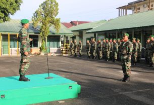 Upacara Hari Juang TNI AD Di Makodim 0105/Abar Begitu Special, Para Prajurit Berseragam Loreng Matra Darat Hingga Menyanyikan Mars TNI AD Dan Hymne TNI AD