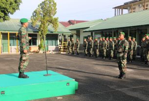 Upacara Hari Juang TNI AD Di Makodim 0105/Abar Begitu Special, Para Prajurit Berseragam Loreng Matra Darat Hingga Menyanyikan Mars TNI AD Dan Hymne TNI AD