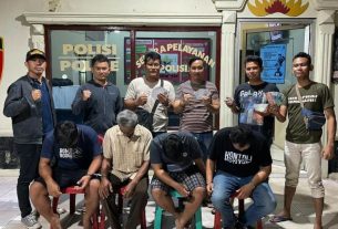 Asyik Bermain Judi Kartu Remi, Empat Pria ditangkap Polsek Banjar Agung