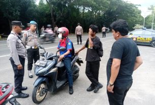 Cegah Gangguan Kamtibmas, Polsek Panjang Gelar Razia di Jalan Lintas Sumatera