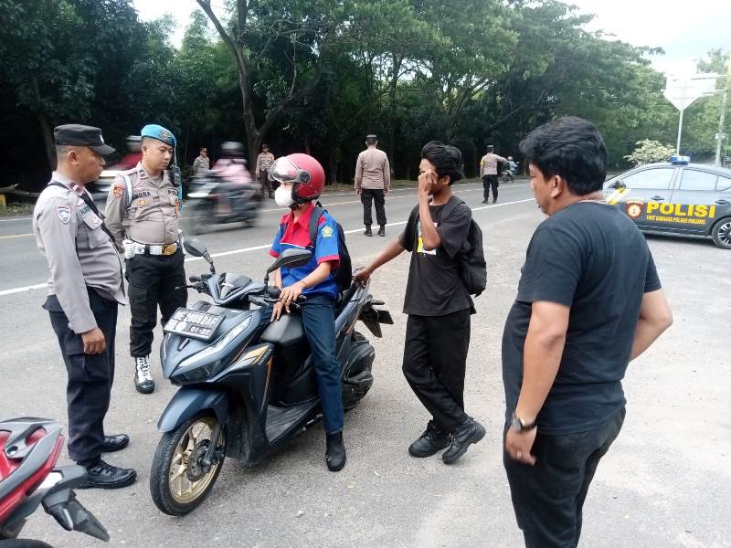 Cegah Gangguan Kamtibmas, Polsek Panjang Gelar Razia di Jalan Lintas Sumatera