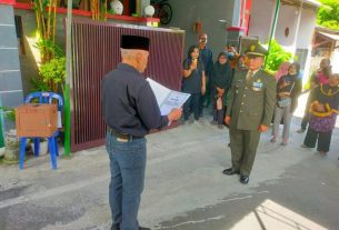 Danramil 04/Jebres Pimpin Upacara Persemayaman Militer Mantan Anggota LVRI Surakarta