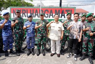 Danrem 074/Warastratama bersama Kasdam IV/Diponegoro Dampingi Kunker Menteri Pertahanan RI di Koramil 03/Serengan Kodim 0735/Ska