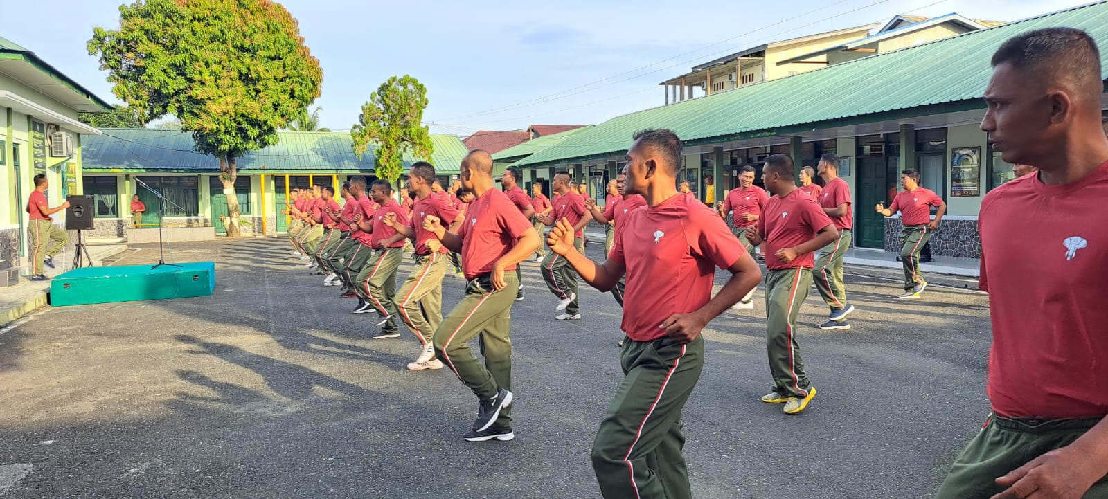 Dengan Senam SKJ 88, Kebugaran Tubuh Prajurit Kodim 0105/Abar Semakin Fit Dan Prima