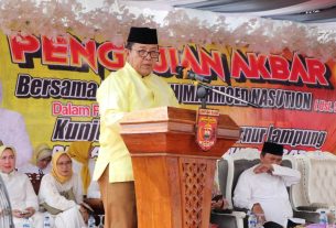 Hadiri Pengajian Akbar di Lambar, Gubernur Arinal Harapkan Masyarakat Dukung Pembangunan di Provinsi Lampung