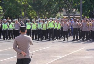 Terjunkan Ratusan Personil, Polresta Bandar Lampung Gelar Apel Kesiapan Pengamanan Tahun Baru Imlek