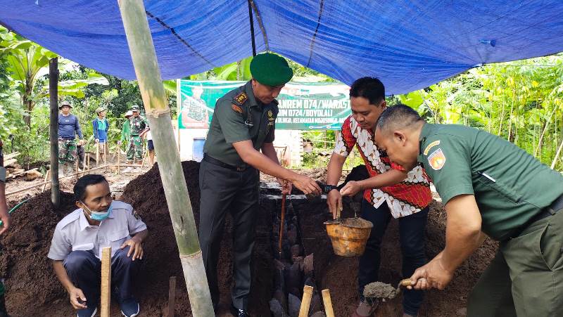 Dandim 0724/Boyolali Laksanakan Peletakan Batu Pertama RTLH