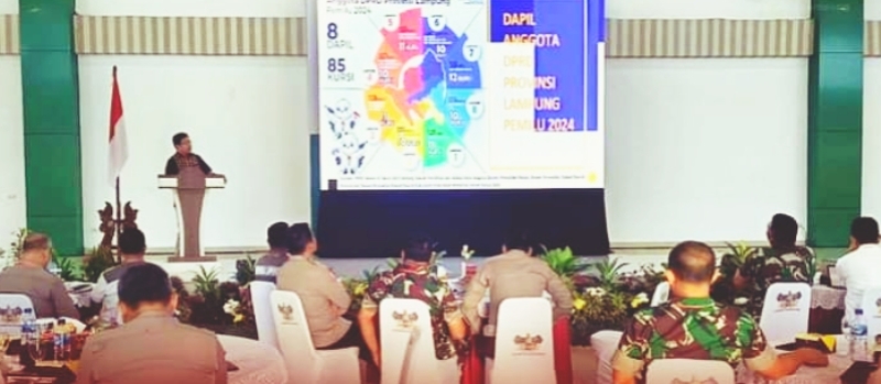Di Makorem, Ketua KPU Lampung Erwan Bustami Narasumberi Rapim TNI-Polri