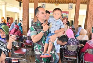 Pencanangan program Demplot peduli stunting Kodim 0726/Sukoharjo bekerja sama dengan Dinkes dan PT Dua Naga