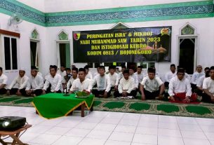 Peringatan Isra Mi'raj 1444 Hijriyah, Anggota Kodim Bojonegoro ikuti Istighosah Kubro