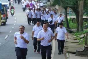 Perkuat Sinergitas, Polres Lampung Utara Gelar Olahraga Bersama TNI dan Forkopimda
