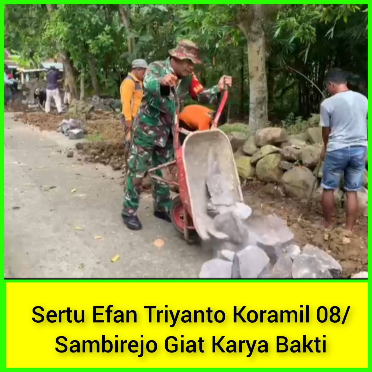 Semangat Karya Bakti, Babinsa Bangun Parit bersama Warga