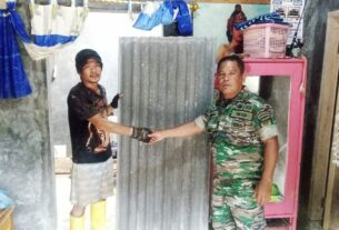 Cepat Tanggap, Danramil 410-01/Panjang Beri Bantuan Kepada Korban Longsor